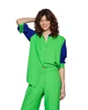 Serena Bute Boyfriend Trouser '24 - Bright Green/cobalt Blue In Green