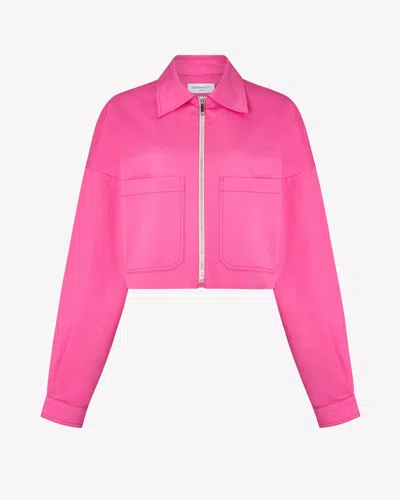 Serena Bute Cotton Gabardine Dropped Shoulder Jacket In Pink