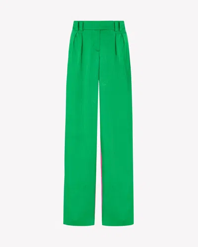 Serena Bute Crinkled Satin Boyfriend Trouser In Green