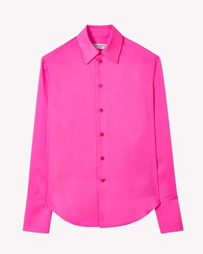 Serena Bute Crinkled Satin Paris Shirt In Pink