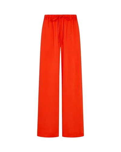 Serena Bute Cropped Jogger - Bright Red In Orange