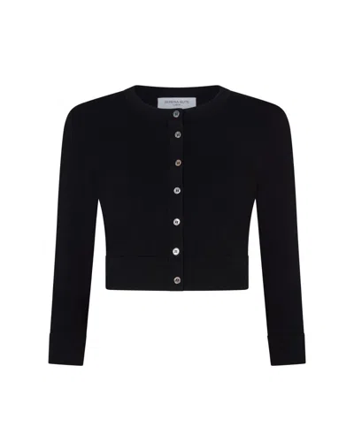 Serena Bute Fitted Cropped Cardigan - Black