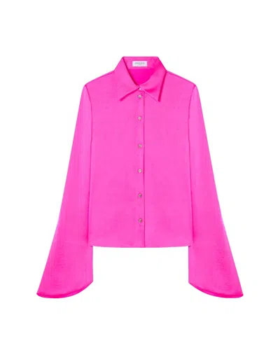Serena Bute Flared Sleeve Shirt - Bright Pink