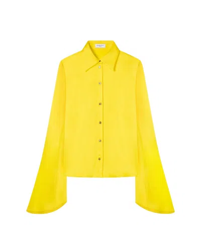 Serena Bute Flared Sleeve Shirt - Bright Yellow