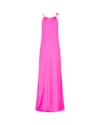 Serena Bute Gathered Neck Bias Dress With Adjustable Straps In Pink