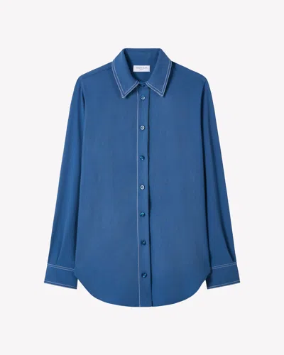 Serena Bute Lightweight Twill Classic Shirt In Blue