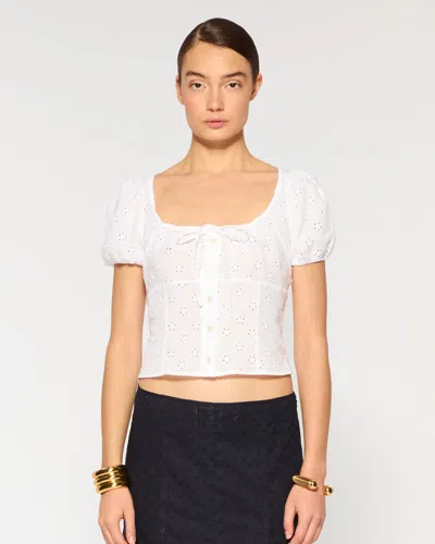 Broderie Bodice Top In White from Serena Bute
