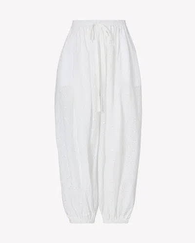 Serena Bute London Broderie Tapered Balloon Trouser In White