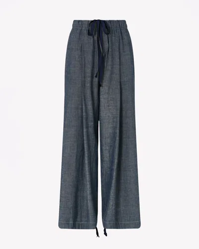 Serena Bute London Chambray Slouchy Joggers In Blue
