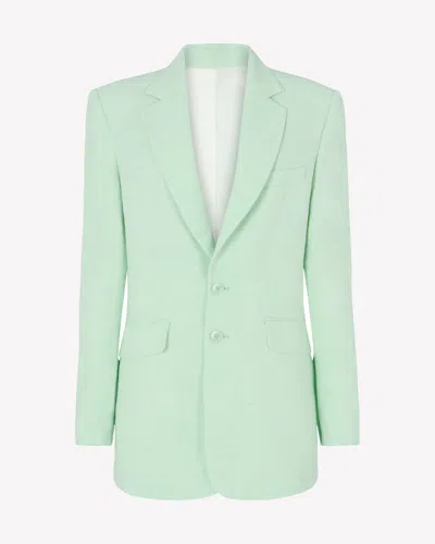 Serena Bute London Linen Boyfriend Blazer In Green