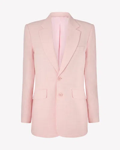 Serena Bute London Linen Boyfriend Blazer In Pink