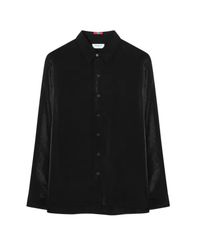 Serena Bute Oversized Cuff Shirt - Black