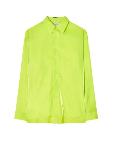 Serena Bute Oversized Cuff Shirt - Neon Yellow In Green
