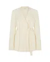 Serena Bute Relaxed Jacket With Georgette Trim - Cream