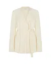 Serena Bute Relaxed Jacket With Georgette Trim - Cream In Neutrals
