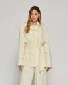 Serena Bute Relaxed Jacket With Georgette Trim In Nude