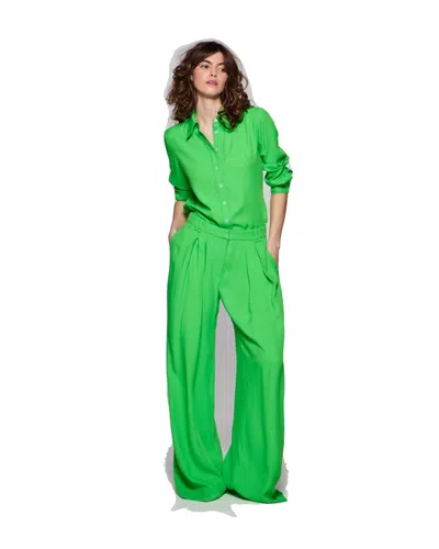 Serena Bute Relaxed Wide Leg Trouser - Bright Green