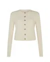 Serena Bute Round Neck Cardigan In Neutral