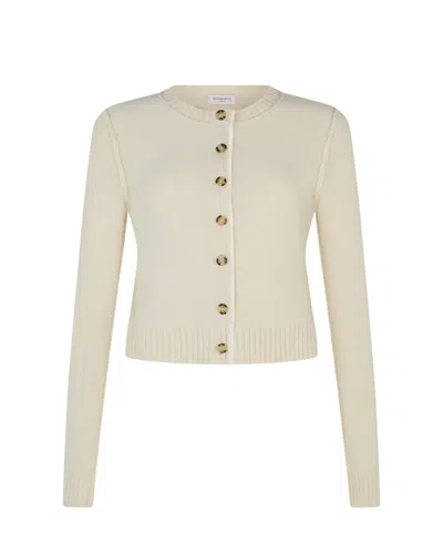 Serena Bute Round Neck Cardigan - Cream In Neutrals