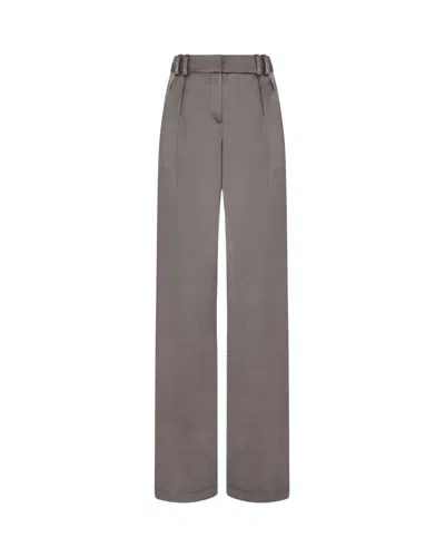 Serena Bute Satin Boyfriend Trouser '25 - Charcoal In Grey