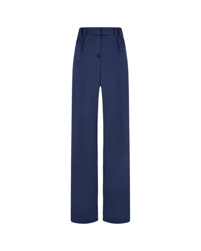 Serena Bute Satin Boyfriend Trouser '25 - Dark Navy