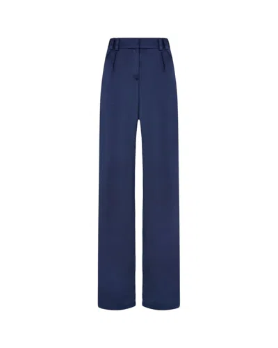 Serena Bute Satin Boyfriend Trouser '25 - Dark Navy In Blue