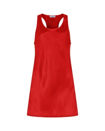 Serena Bute Satin Racer Mini Tank Dress - Retro Red