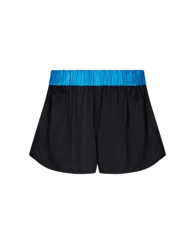 Serena Bute Satin Racer Shorts - Black