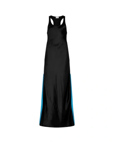Serena Bute Satin Racer Tank Dress - Black