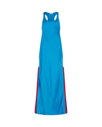 Serena Bute Satin Racer Tank Dress - Retro Blue