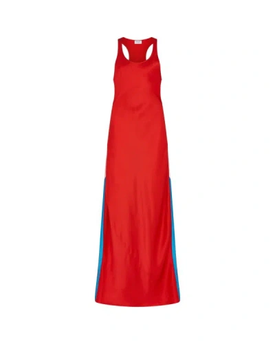 Serena Bute Satin Racer Tank Dress - Retro Red
