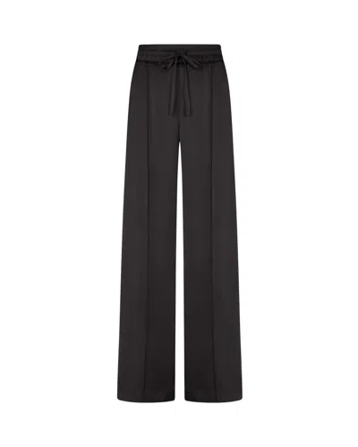 Serena Bute Satin Relaxed Jogger With Zip Pockets - Black