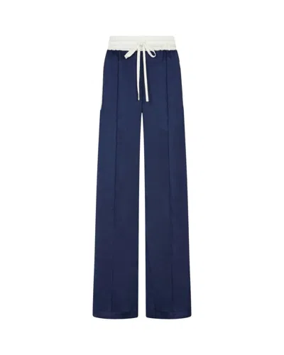 Serena Bute Satin Relaxed Jogger With Zip Pockets - Dark Navy