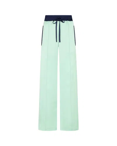 Serena Bute Satin Relaxed Jogger With Zip Pockets - Mint In Green