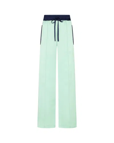 Serena Bute Satin Relaxed Jogger With Zip Pockets - Mint In Green
