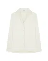 Serena Bute Satin Revere Collar Shirt - Ivory