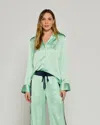 Serena Bute Satin Revere Collar Shirt
