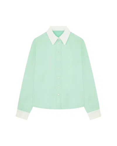 Serena Bute Satin Serena Shirt - Mint In Green