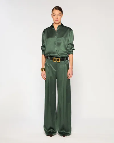 Serena Bute Satin Serena Trouser In Green