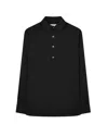 Serena Bute Satin Stripe George Shirt - Black In Black
