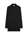 Serena Bute Wool Pinstripe Boyfriend Shirt - Black/pink In Black
