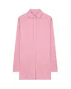 Serena Bute Satin Stripe Open Back Shirt - Pink In Pink