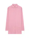 Serena Bute Satin Stripe Open Back Shirt - Pink