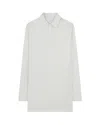 Serena Bute Satin Stripe Open Back Shirt - Silver In White