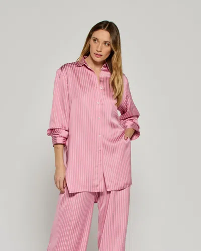 Serena Bute Satin Stripe Open Back Shirt