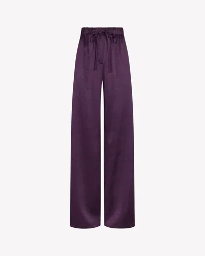 Serena Bute Satin Tapered Jogger In Purple