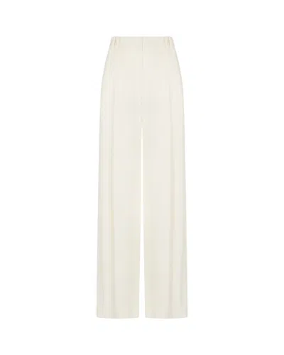 Serena Bute Serena Trouser With Georgette Trim - Cream In Grey