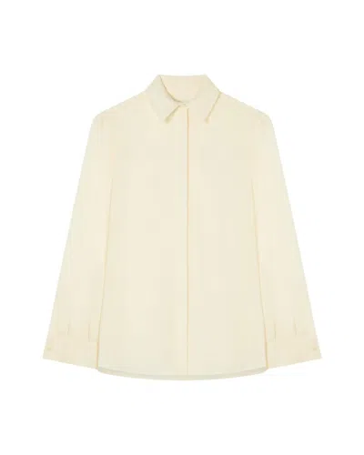 Serena Bute Silk Cape Sleeve Shirt - Cream