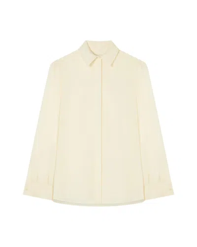 Serena Bute Silk Cape Sleeve Shirt - Cream In Neutrals