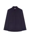Serena Bute Silk Cape Sleeve Shirt - Midnight Navy